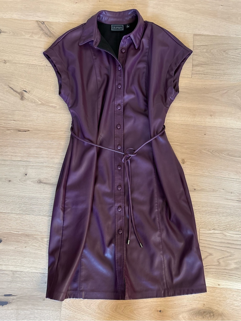 Black Label Purple Faux Leather Belted Shirtdress, G By Giuliana, M